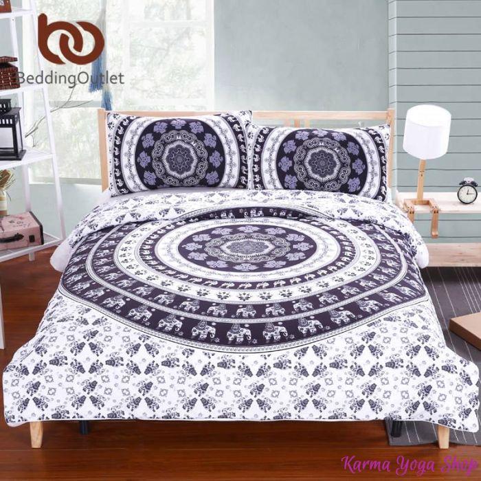 Housse de couette Mandala + 2 Taies d'oreillers