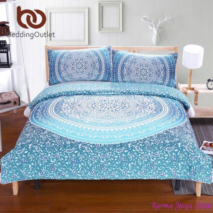 Housse de couette Mandala + 2 Taies d'oreillers