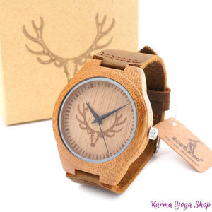 Montre "Cerf" en Bambou Naturel - 3 modèles disponibles