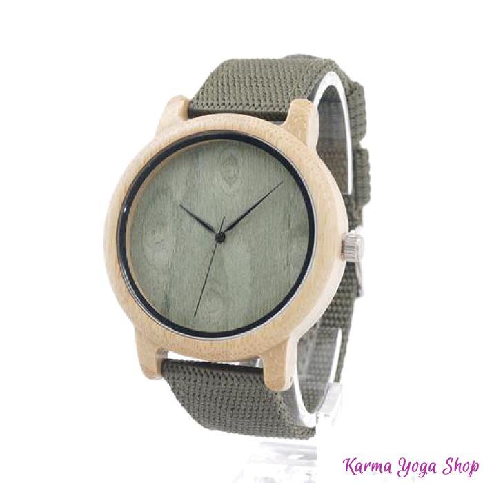 Montre "Nature Verte" et son cadre en bambou naturel - 2 modèles disponibles